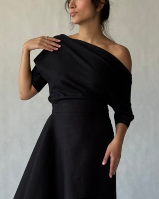 Linen Asymmetrical Blouse