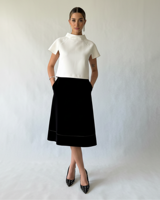 midi A-line skirt