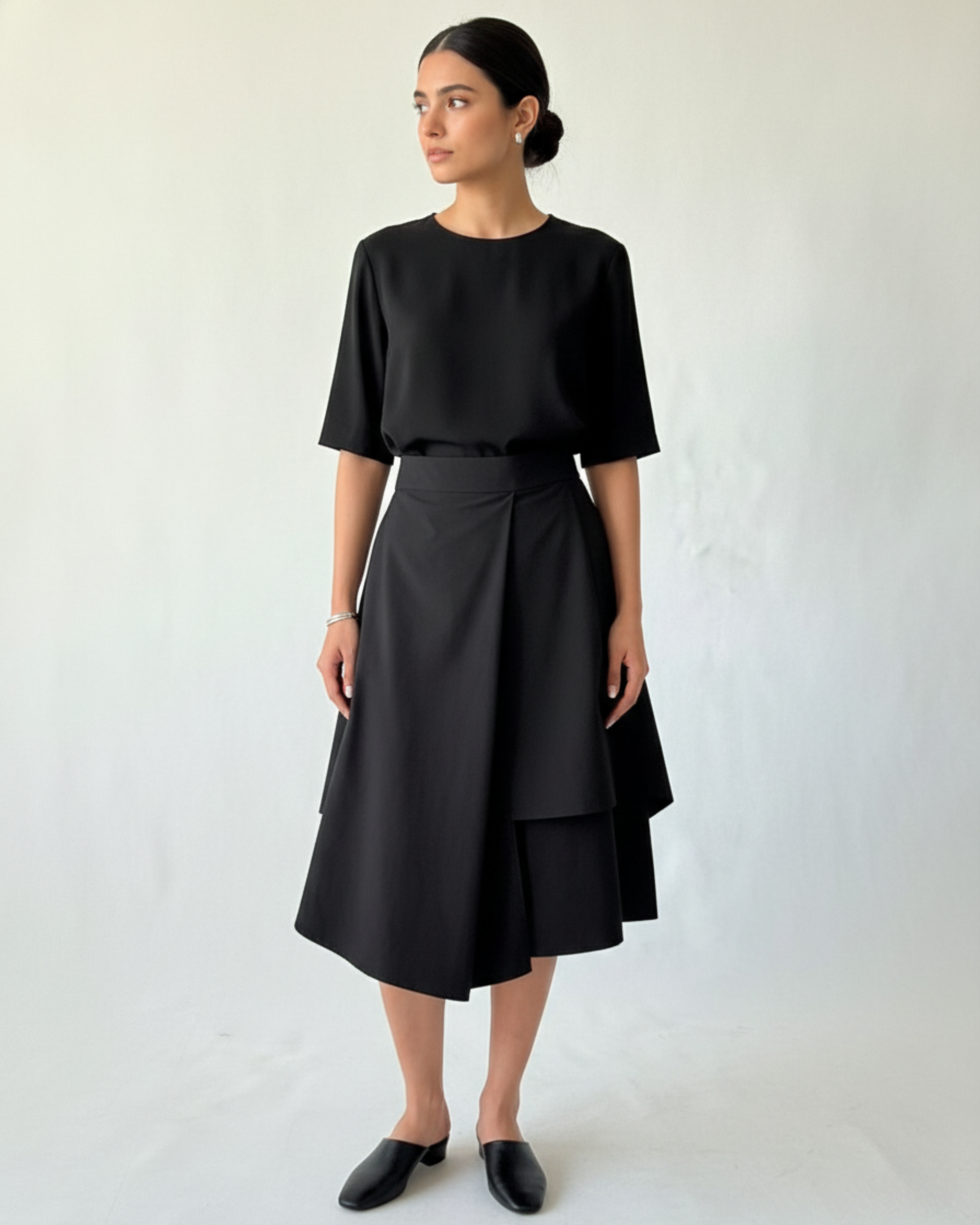 black taffeta skirt