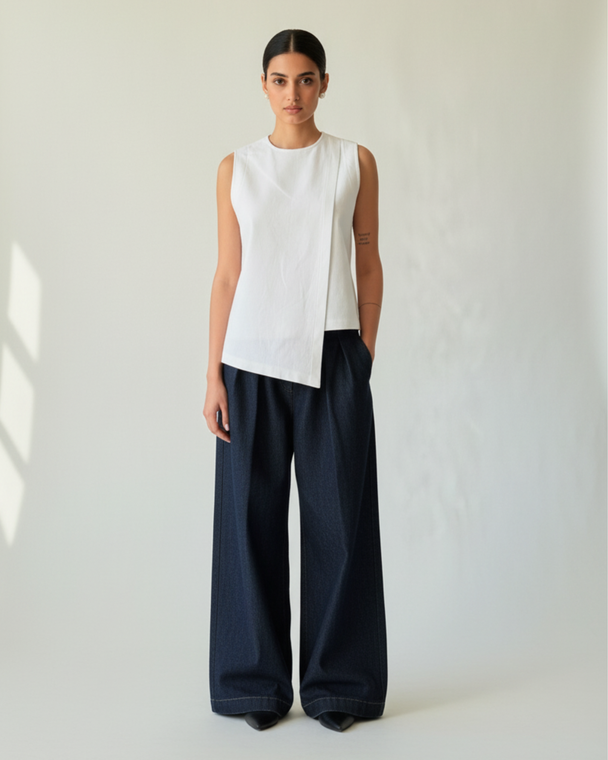 white minimalist blouse