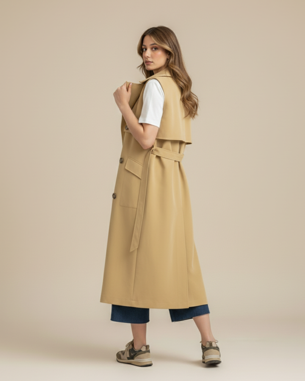 sleeveless coat for layering